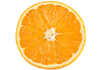 Slice of orange isolated on white