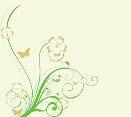 Fototapeta na wymiar floral curve background