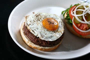 Burger with egg