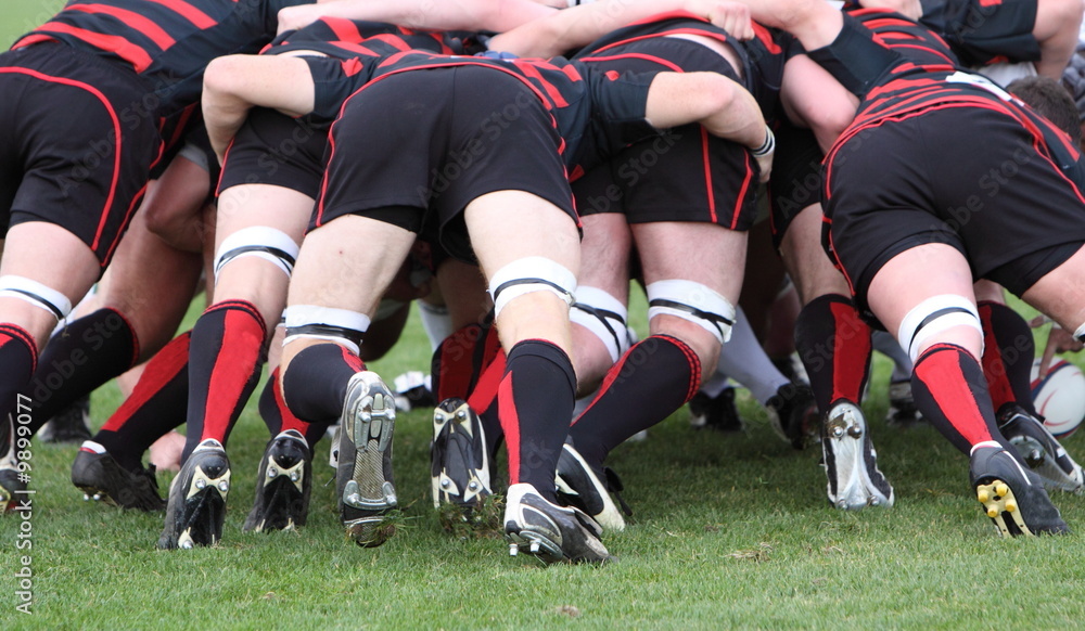 Wall mural rugby scrum