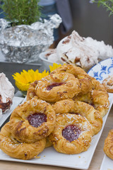 Danishes on a plate with meringue in the background 2
