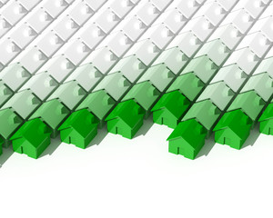 fine image of 3d green house on white