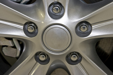 Fototapeta na wymiar detail of a car wheel rim
