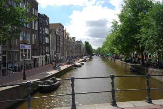 Amsterdam bridge on the river