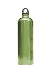 Aluminum water bottle isolated on white background