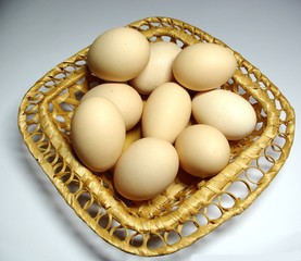 Eggs in a small basket