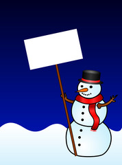 snowman & place in text - vector
