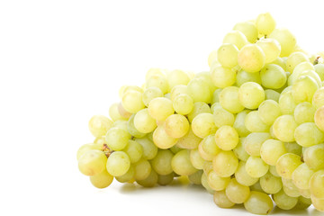 Fresh appetizing grapes on a white background