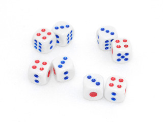 many dices. close-up