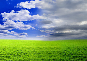 beautiful summer landscape and landscape in storm.