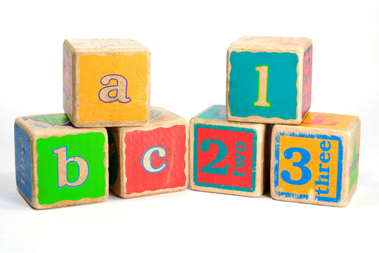 Childs toy blocks for education and learning the A B Cs