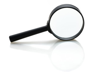magnifying glass with reflection isolated