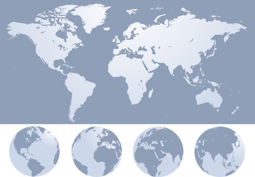world map silhouette vector illustration