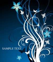 dark blue floral pattern