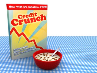 Abstract image of bowl of cereal called Credit Crunch