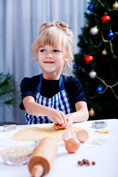 Girl Baking Christmas Cookies 2