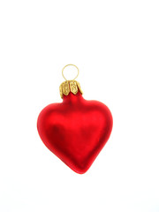 fur-tree  toy of red color on white background