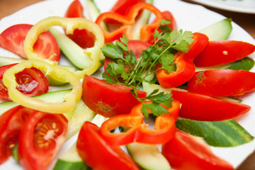 vegetables on the plate