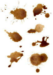 collection of coffee splashes