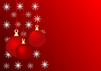 Fototapeta na wymiar Red Christmas Baubles Background