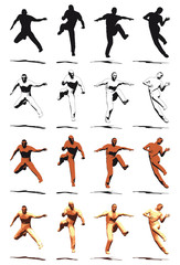 Dancer Jump silhouette various poses