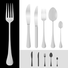 spoon, fork, knife vector