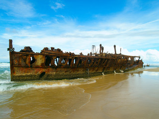 The Maheno wreck on Fraser Island, (Australia)