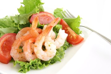 Shrimp salad Jumbo shrimp with lettuce tomato light dressing