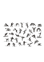 sport icon silhouettes - vector collection
