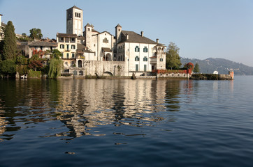 Fototapeta premium San Giulio Island Lake Orta Piedmont, Italy