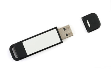 Computer flash memory isolated on white background