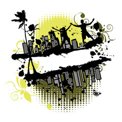 Grunge frame silhouette for your design