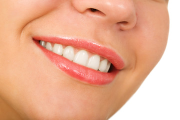 the female lips with cosmetics macro shot