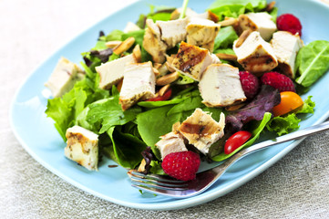 Healthy green salad with grilled chicken breast © Elenathewise