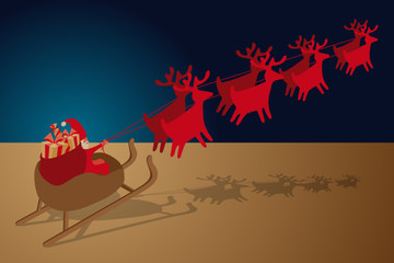 Le traineau du P&egrave;re No&euml;l d&eacute;colle