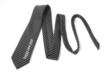 Pinstriped Necktie with New Year Greetings