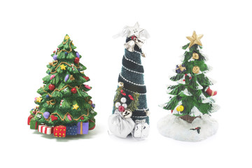 Christmas trees on Isolated White Background