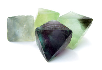 Fluorite cleaved stone four gemstones