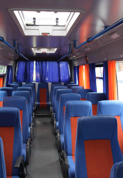 Interior of new city bus.