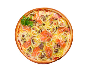 tomato pizza on plate.Italian kitchen