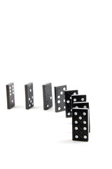 chain of dominoes isolated on a white background