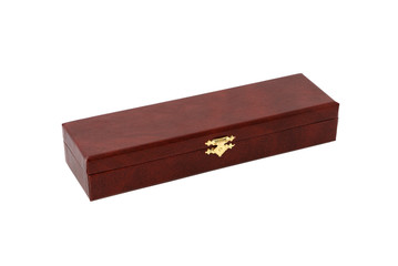 Decorative claret casket with the lock isolated