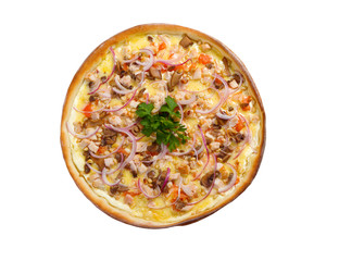 Supreme Pizza  isolated on a white background.