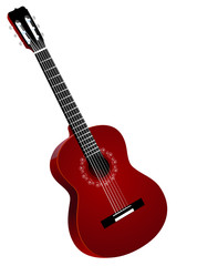 Fototapeta na wymiar Acoustic Guitar (Red)