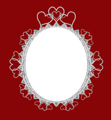 True Love Oval Frame - with isolated clipping path