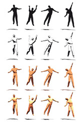 Dancer Jump silhouette various poses