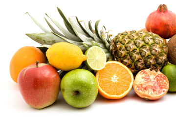 fruit pile studio isolated over white