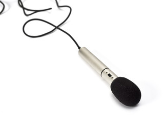 Mic on white background without foam windscreen.