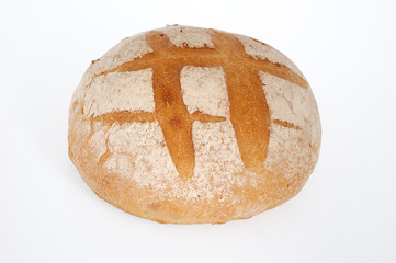 Bread on white background