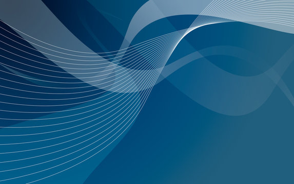 Abstrait lignes et rubans blanc sur fond bleu
